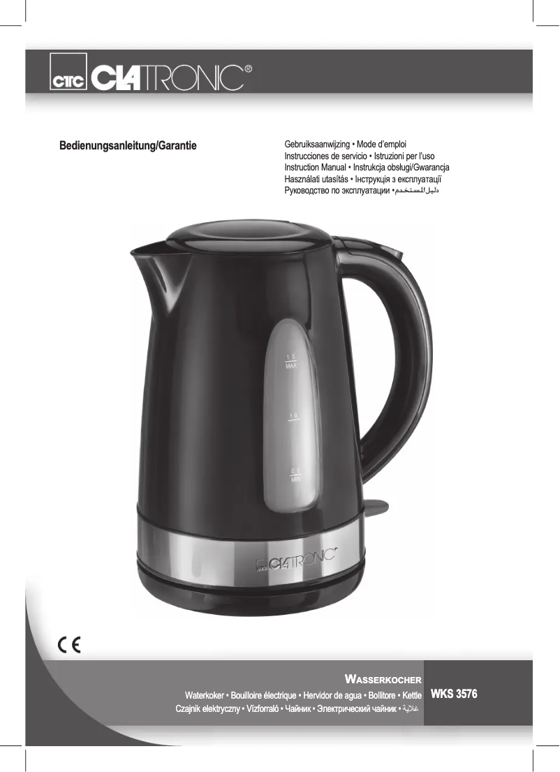 Page 1 de la notice Manuel utilisateur Clatronic WKS 3576