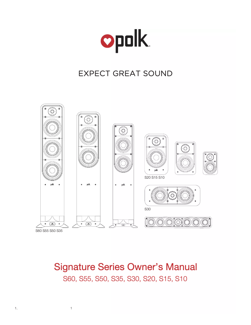 Page 1 de la notice Manuel utilisateur Polk Signature S20