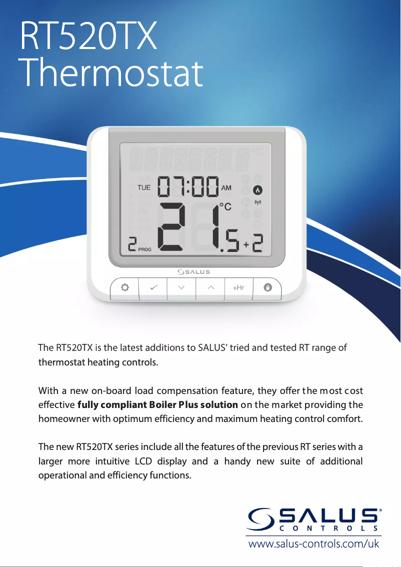 Page 1 de la notice Fiche technique Salus RT 520 TX