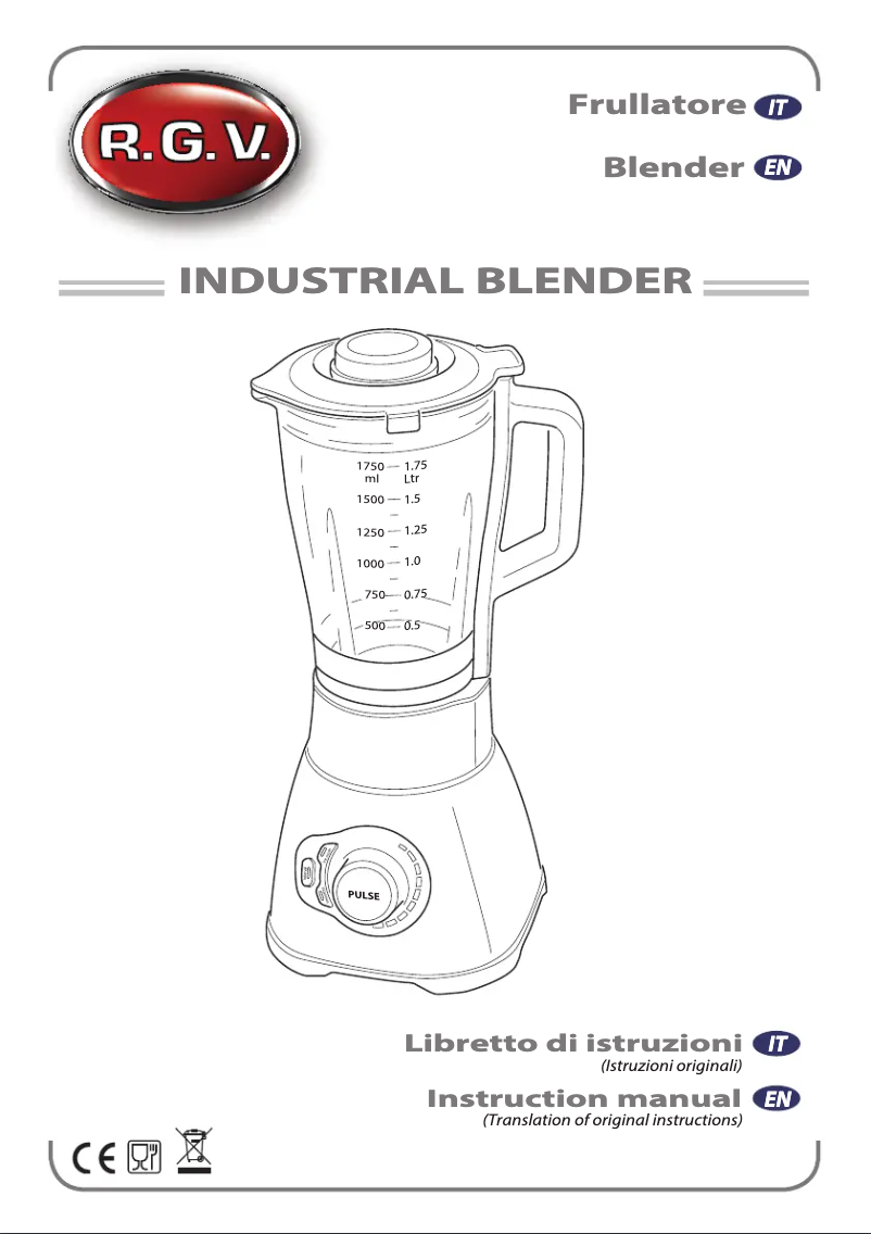 Page n°1 - Manuel utilisateur RGV Industrial Blender
