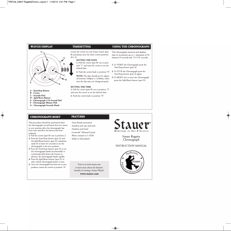 Page 1 de la notice Manuel utilisateur Stauer 24647