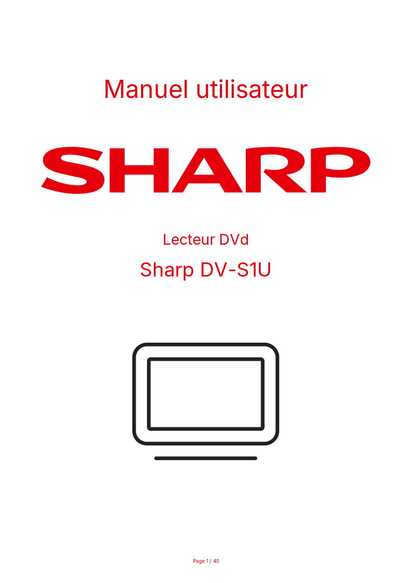 Image de la première page du manuel de l'appareil DV-S1U
