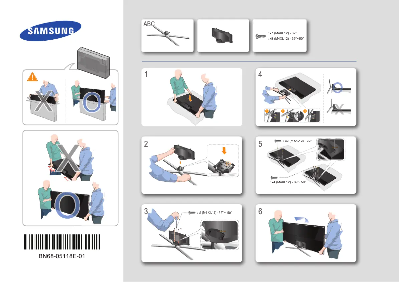 Page 1 de la notice Guide d'installation Samsung UE42F5500AK