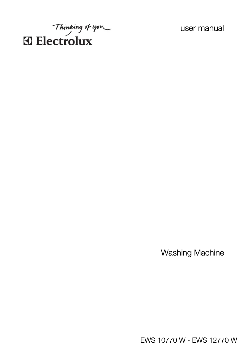 Page n°1 - Manuel utilisateur Electrolux EWS 10770 W