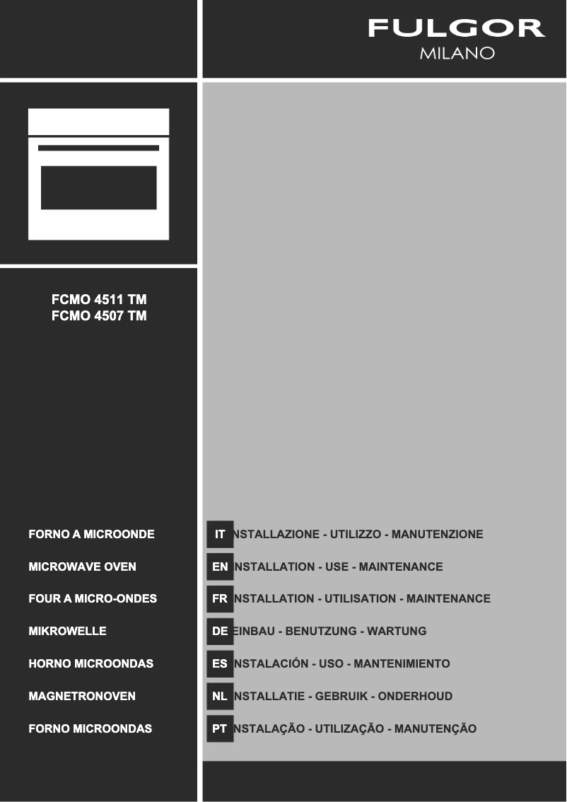 Page 1 de la notice Mode d'emploi Fulgor Milano FCMO 4507 TM X