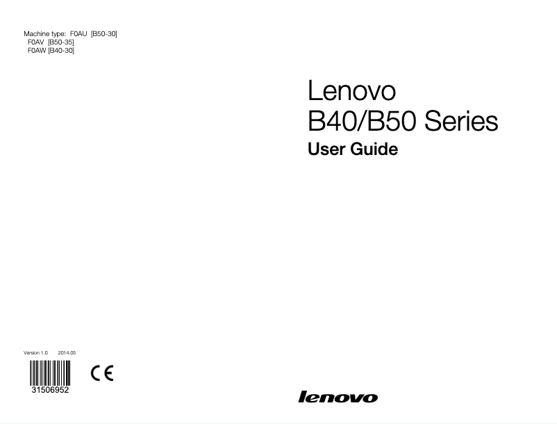 Page n°1 - Manuel utilisateur Lenovo IdeaCentre B40-30