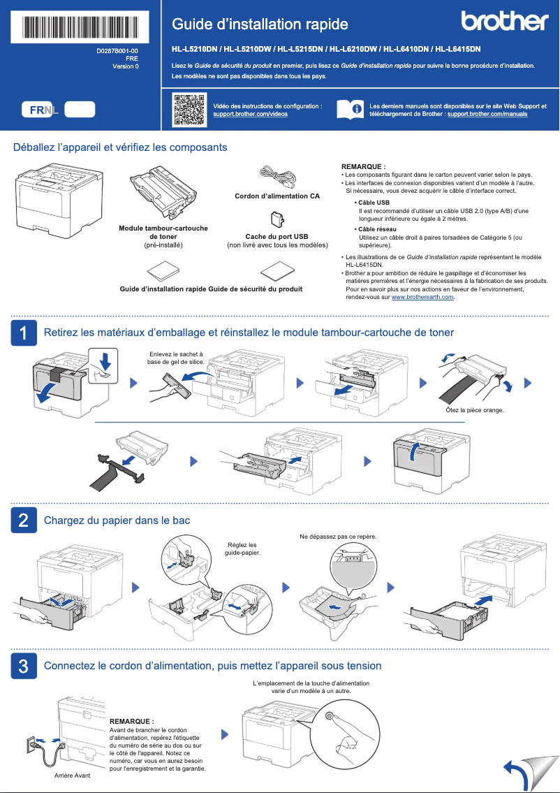 Page n°1 - Manuel utilisateur Brother HL-L5210DW