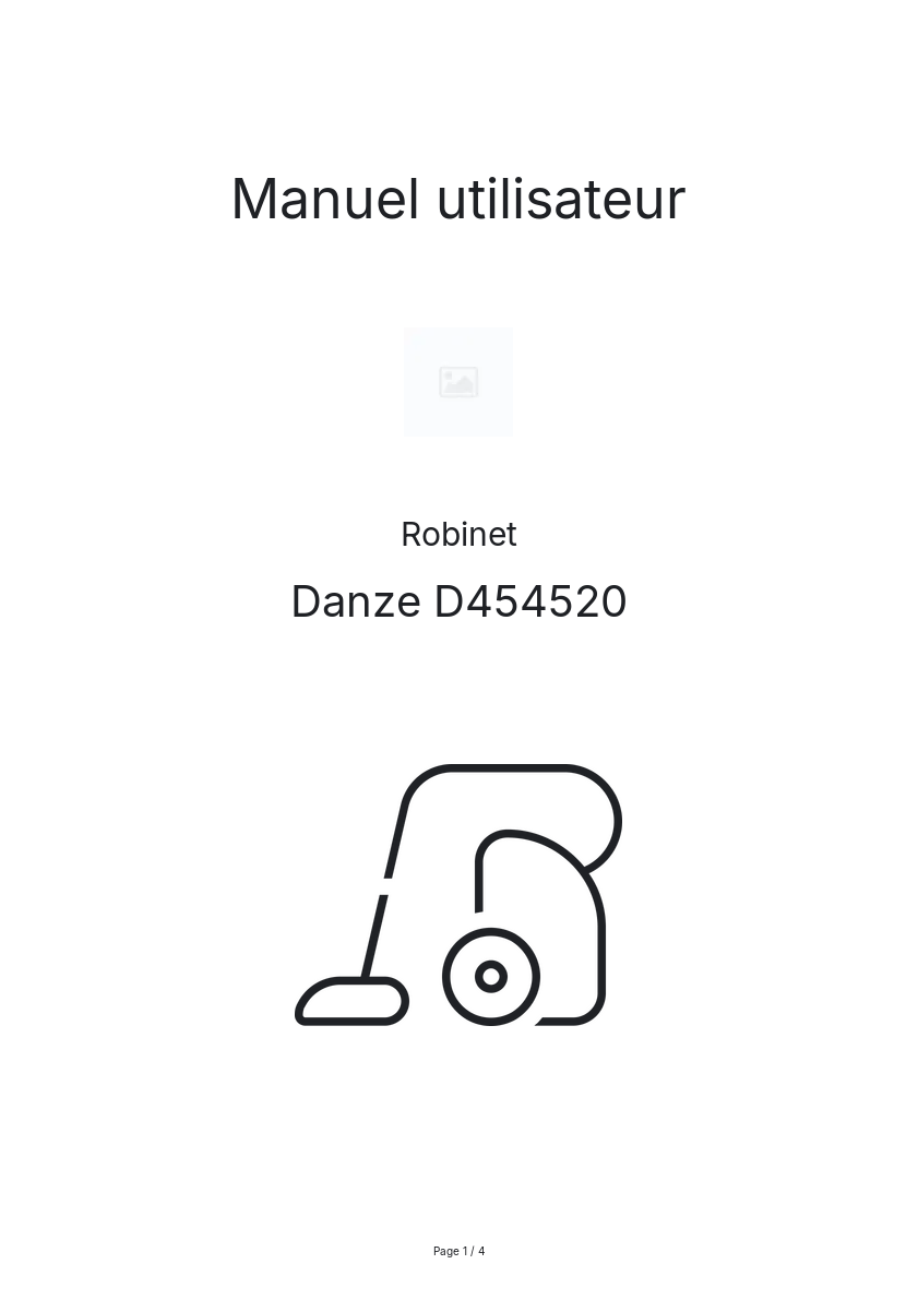 Page n°1 - Manuel utilisateur Danze D454520
