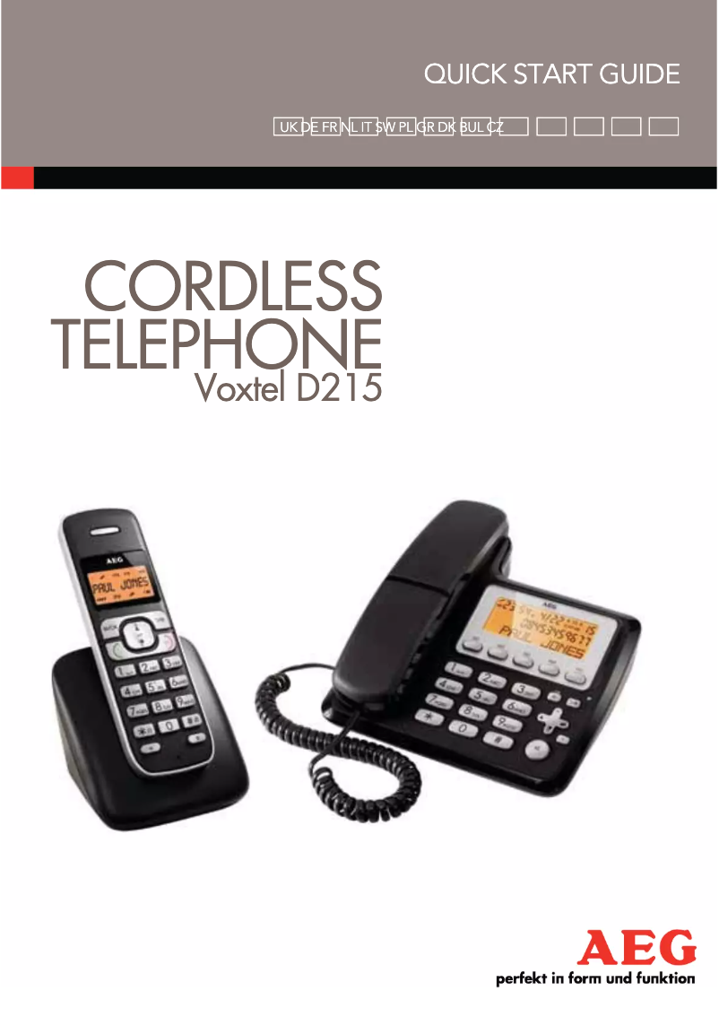 Imagen de la primera página del manual del dispositivo Voxtel D215