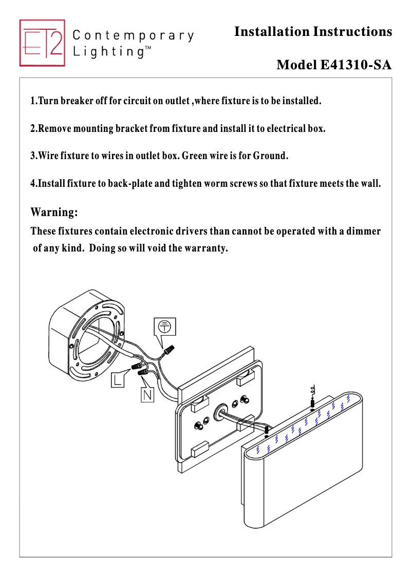 Page n°1 - Manuel utilisateur ET2 Alumilux E41310-SA