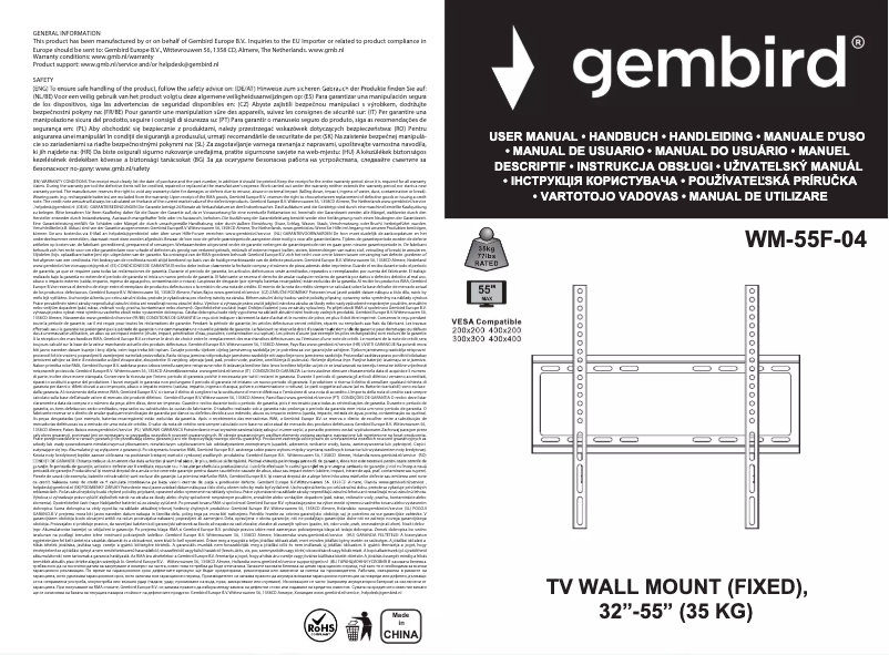 Página 1 del manual Manual de usuario Gembird WM-55F-04