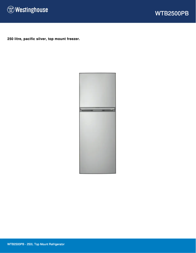 Image de la première page du manuel de l'appareil WTB2500PB