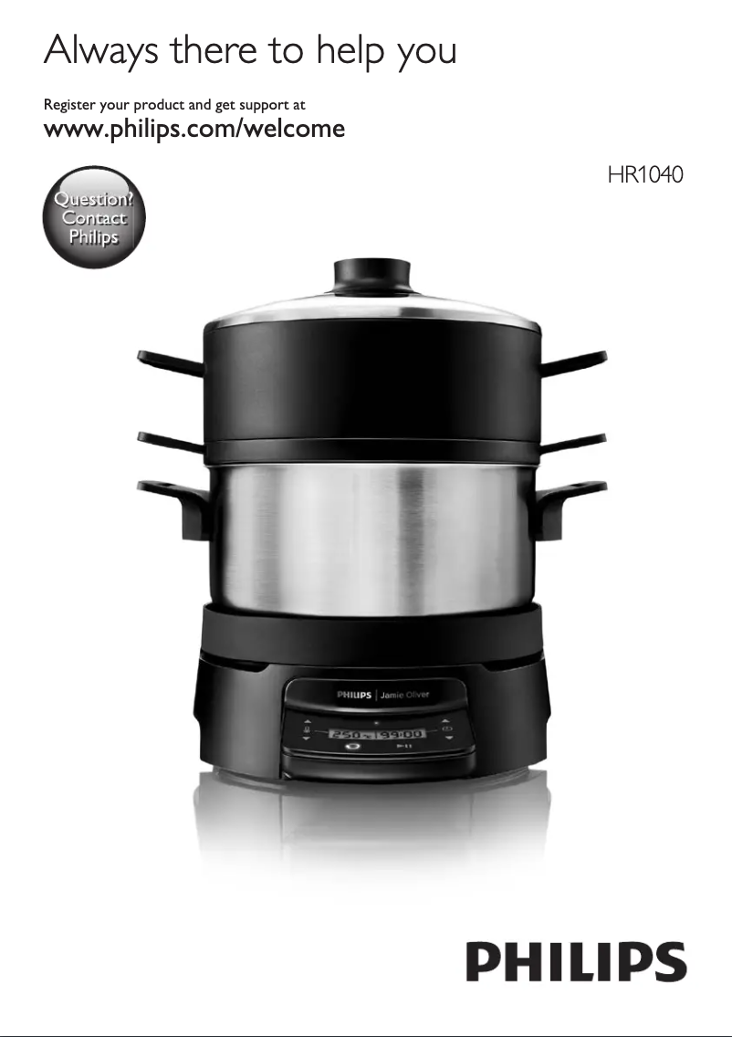 Image de la première page du manuel de l'appareil Jamie Oliver HomeCooker HR1041