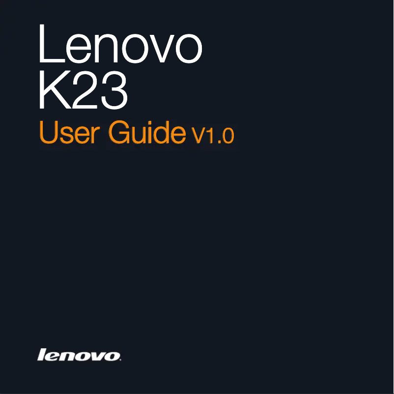 Page n°1 - Manuel utilisateur Lenovo K23