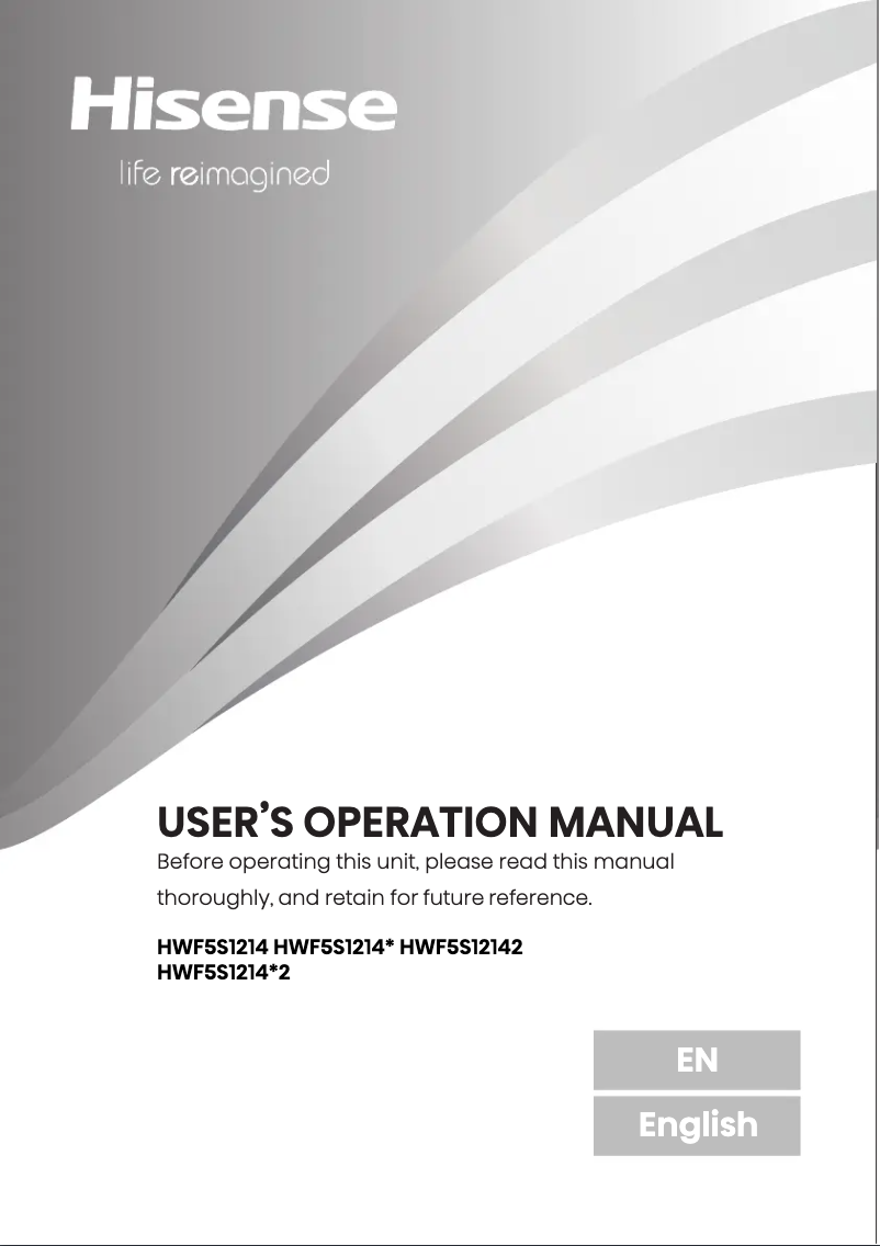 Page 1 de la notice Manuel utilisateur Haier HWF5S1214