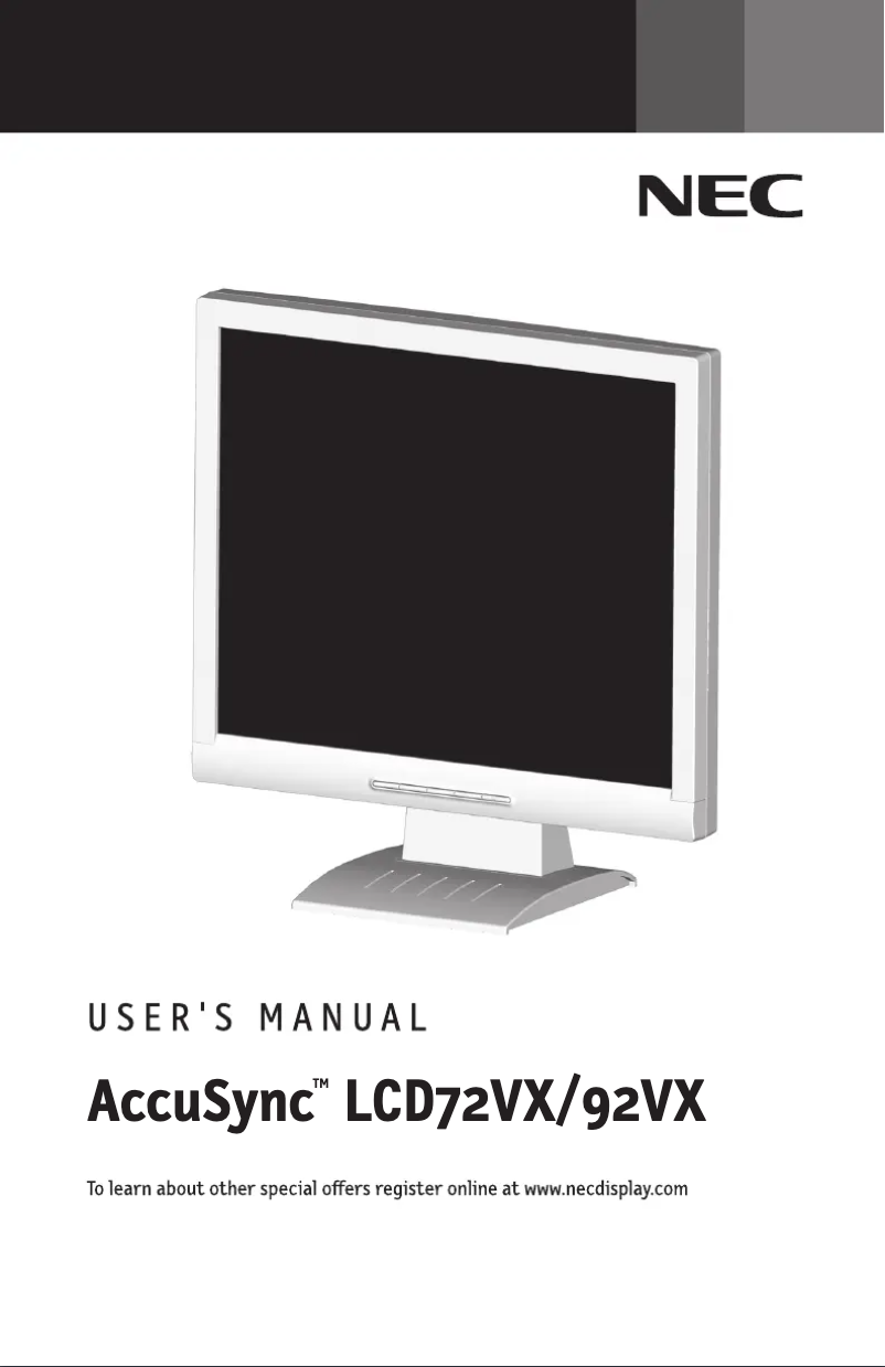 Image de la première page du manuel de l'appareil AccuSync LCD92VXM