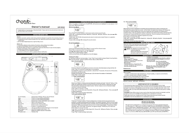 Image de la première page du manuel de l'appareil DP-950