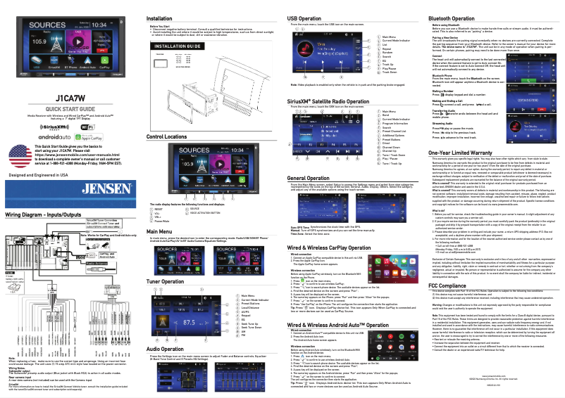 Image de la première page du manuel de l'appareil J1CA7W