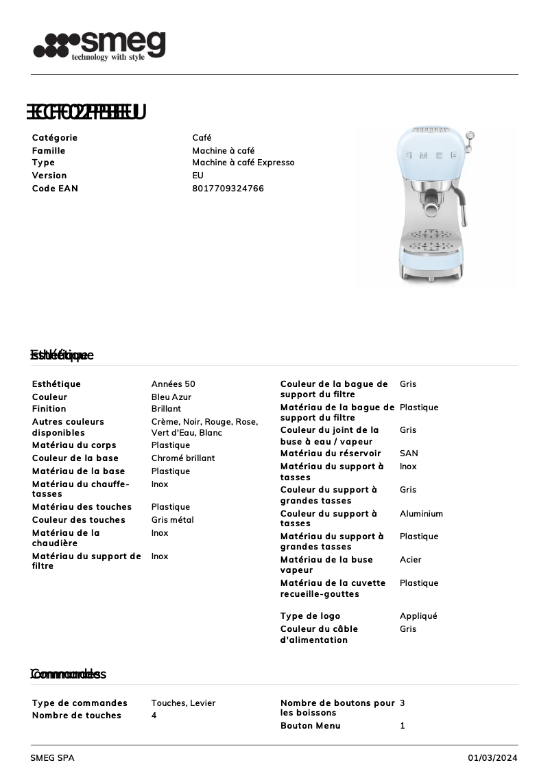 Image de la première page du manuel de l'appareil ECF02