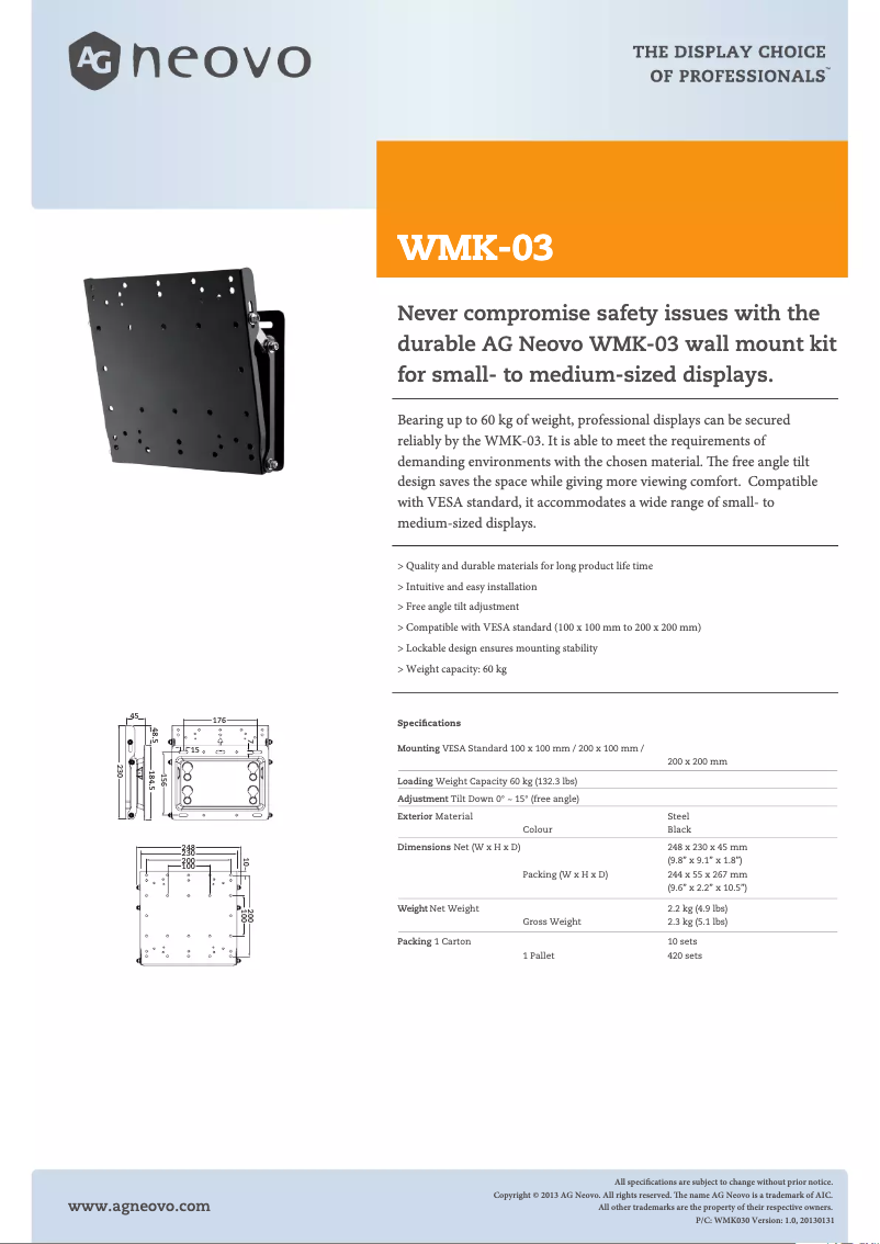 Image de la première page du manuel de l'appareil WMK-03