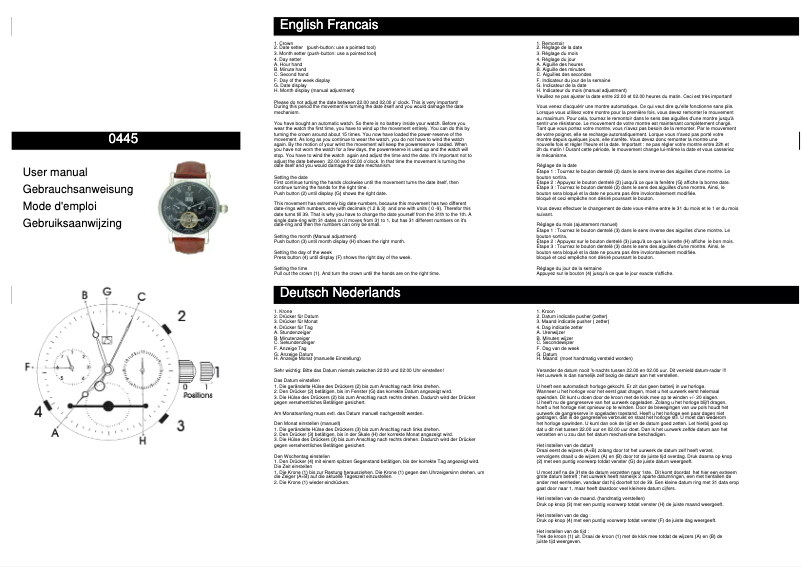 Image de la première page du manuel de l'appareil 0445