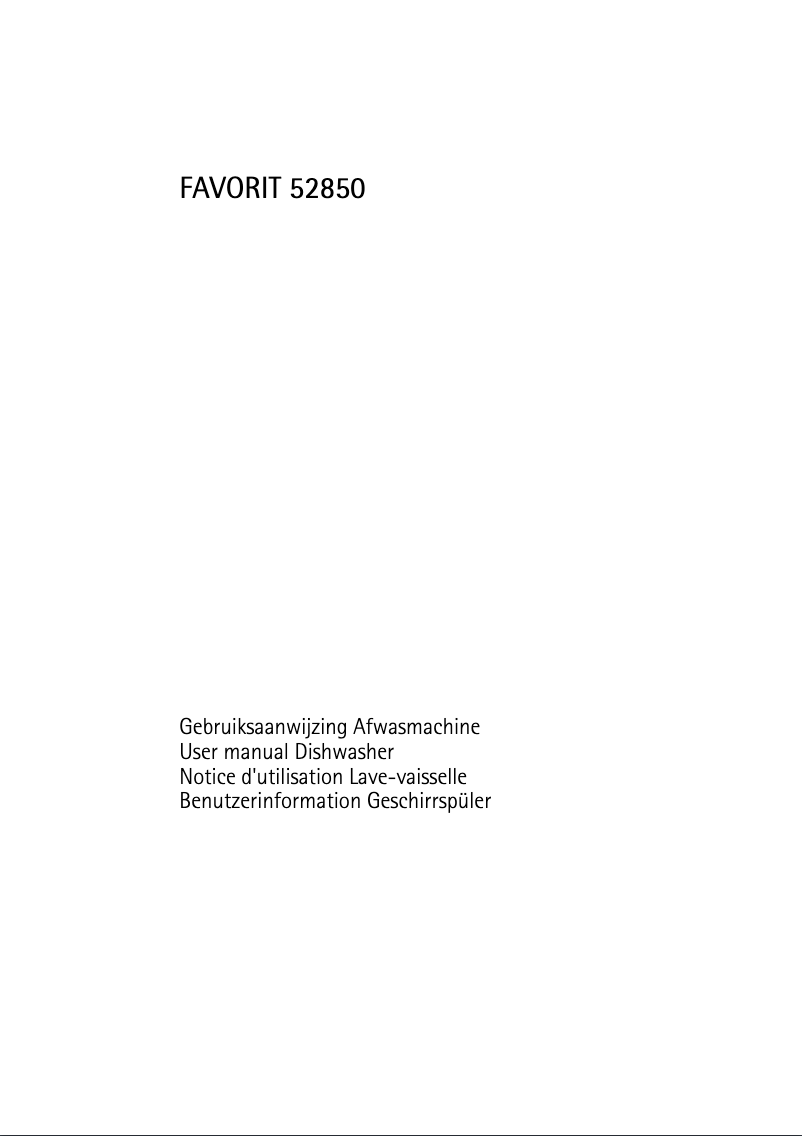Page n°1 - Manuel utilisateur AEG-Electrolux Favorit 52850