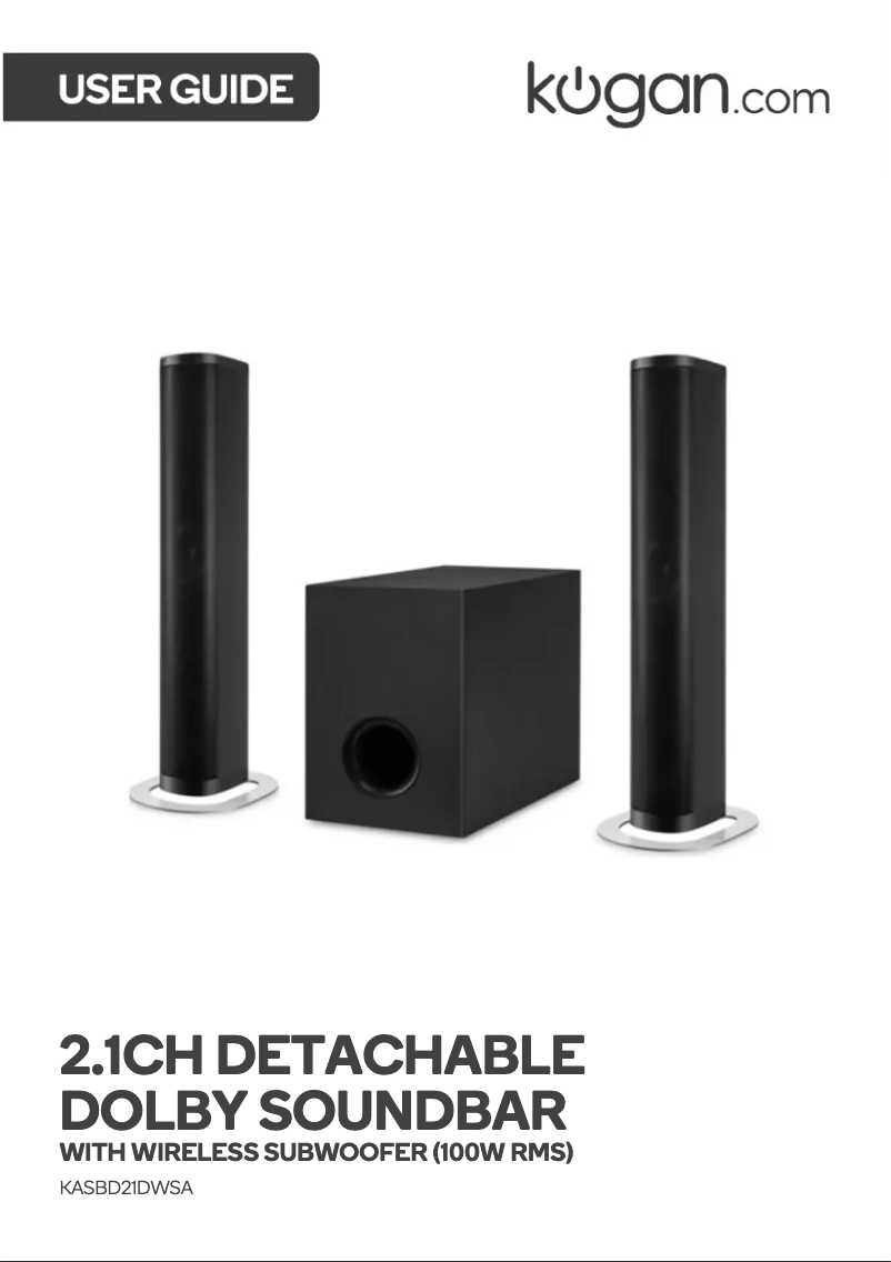 Page 1 de la notice Manuel utilisateur Kogan KASBD21DWSA