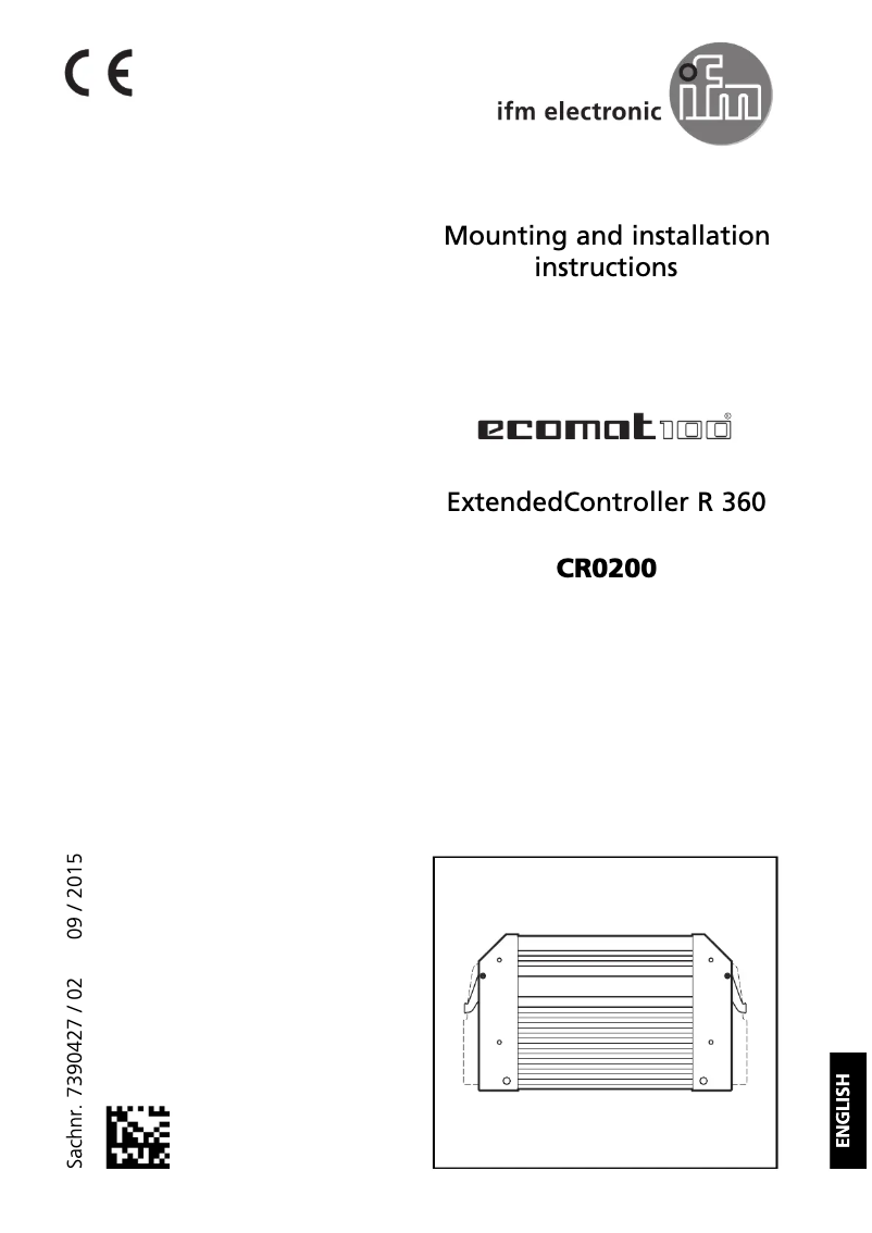 Page 1 de la notice Manuel utilisateur IFM CR0200