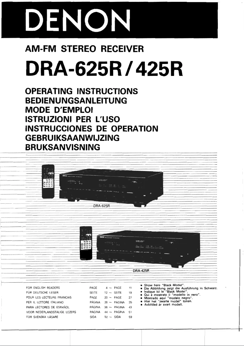 Página 1 del manual Manual de usuario Denon DRA-625R