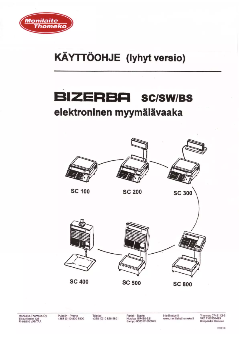 Imagen de la primera página del manual del dispositivo SC 800