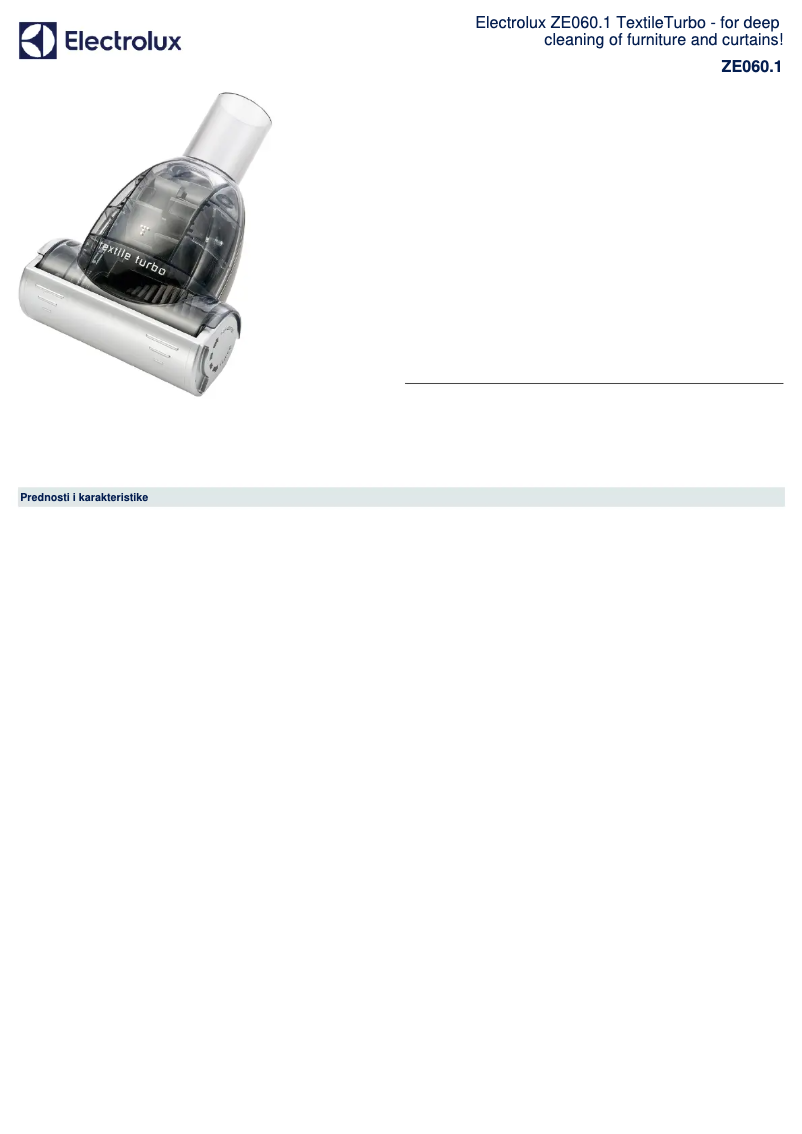 Page n°1 - Manuel utilisateur Electrolux ZE060.1