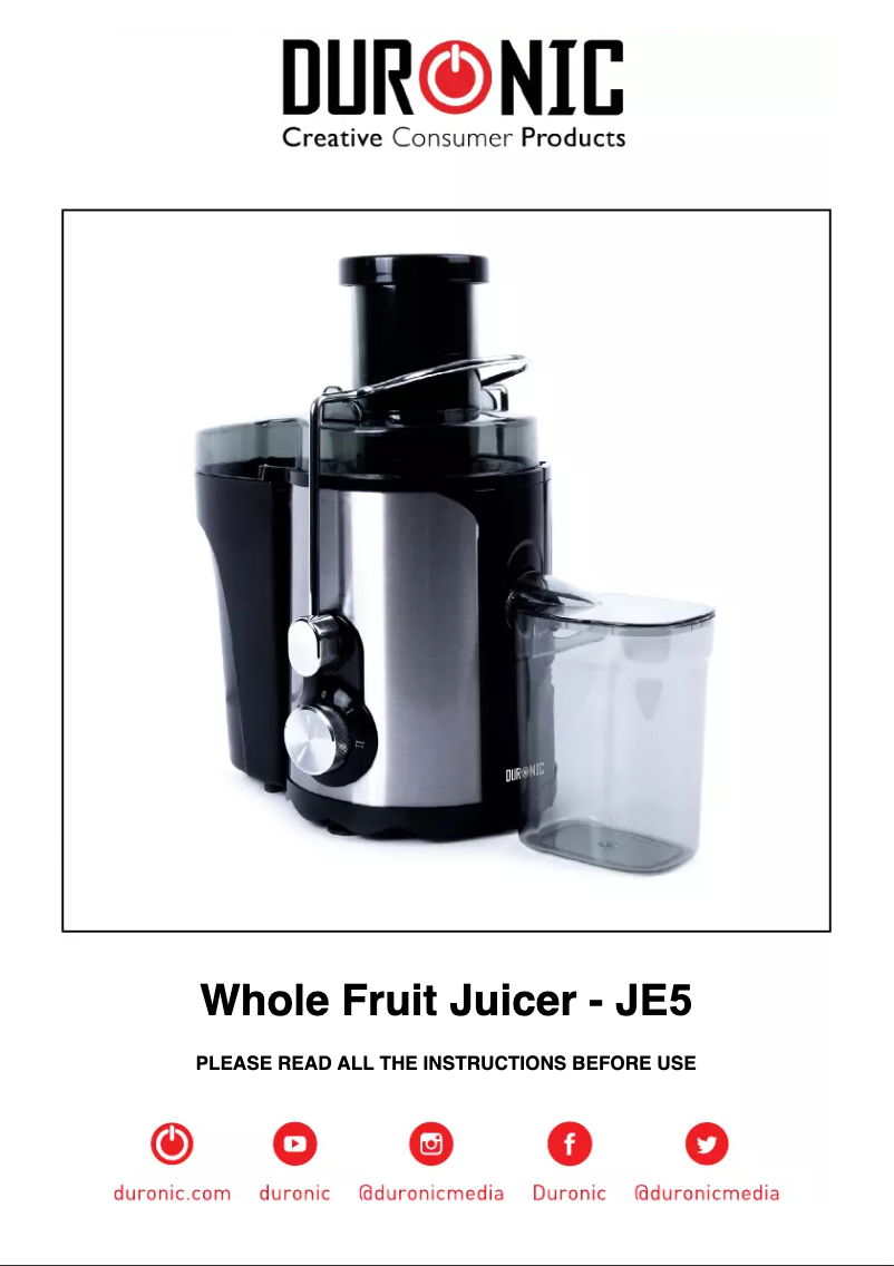 Page 1 de la notice Manuel utilisateur Duronic JE5