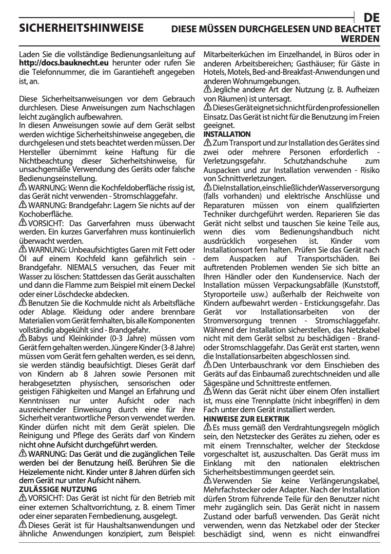 Page 1 de la notice Manuel d'utilisation et d'entretien Bauknecht CTAR 8640 IN