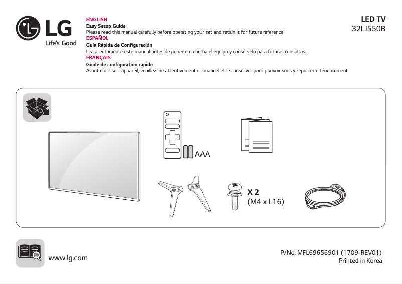 Página 1 del manual Manual de usuario LG 32LJ550B