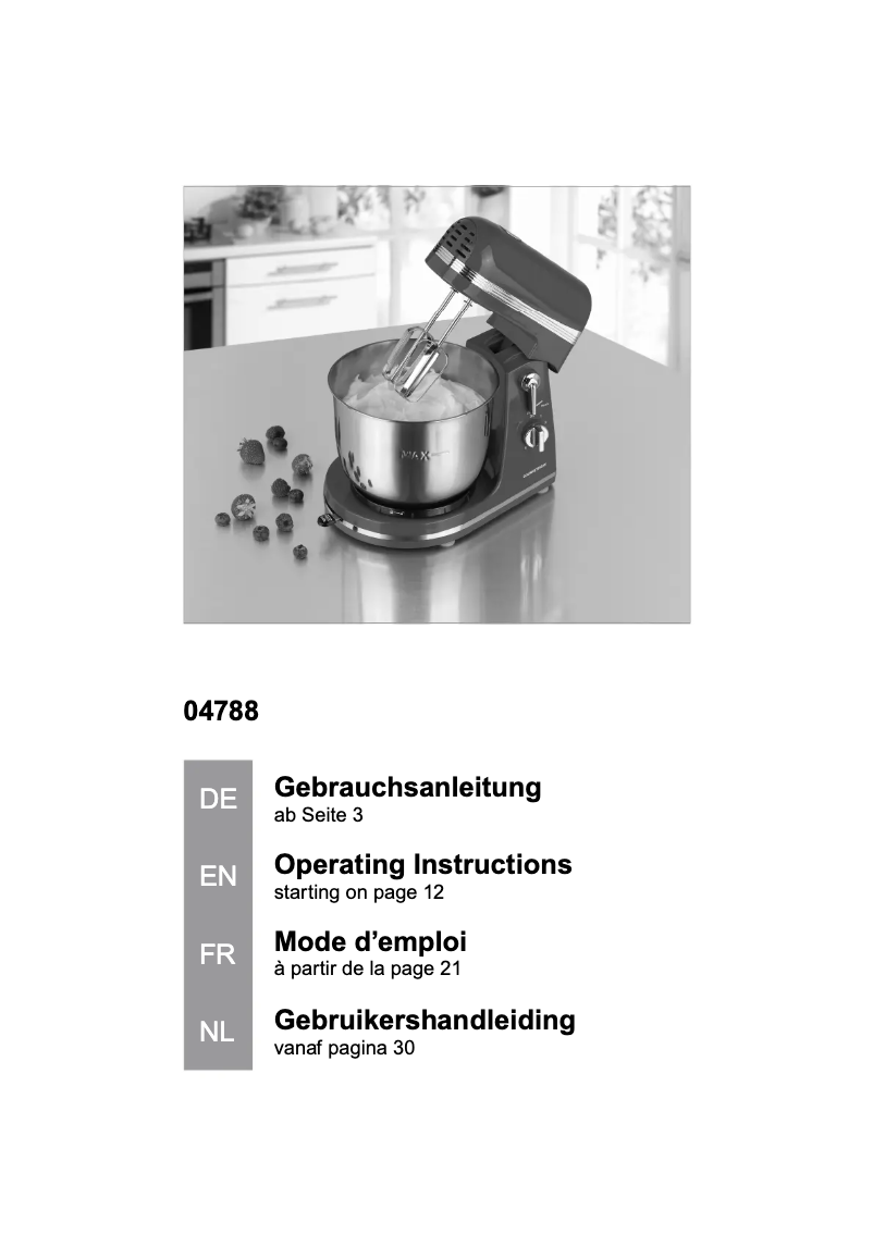 Page n°1 - Manuel utilisateur Gourmetmaxx 04788