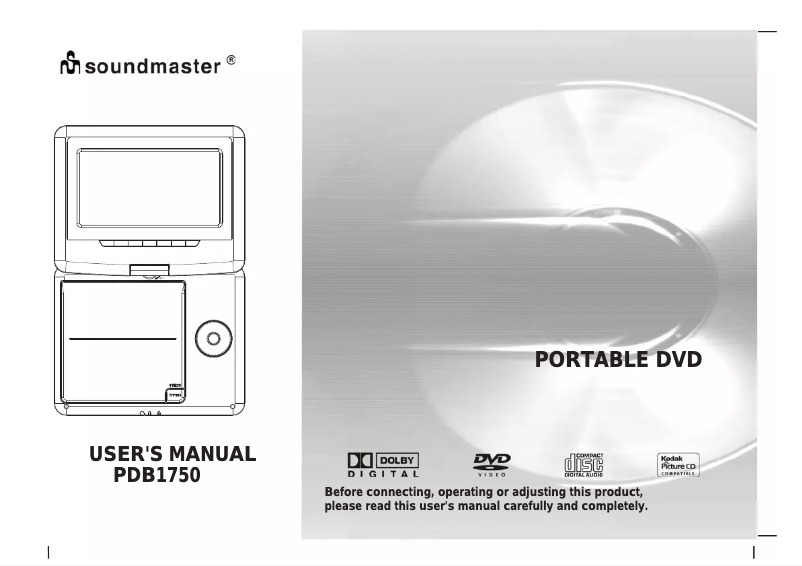 Page 1 de la notice Manuel utilisateur Soundmaster PDB1750