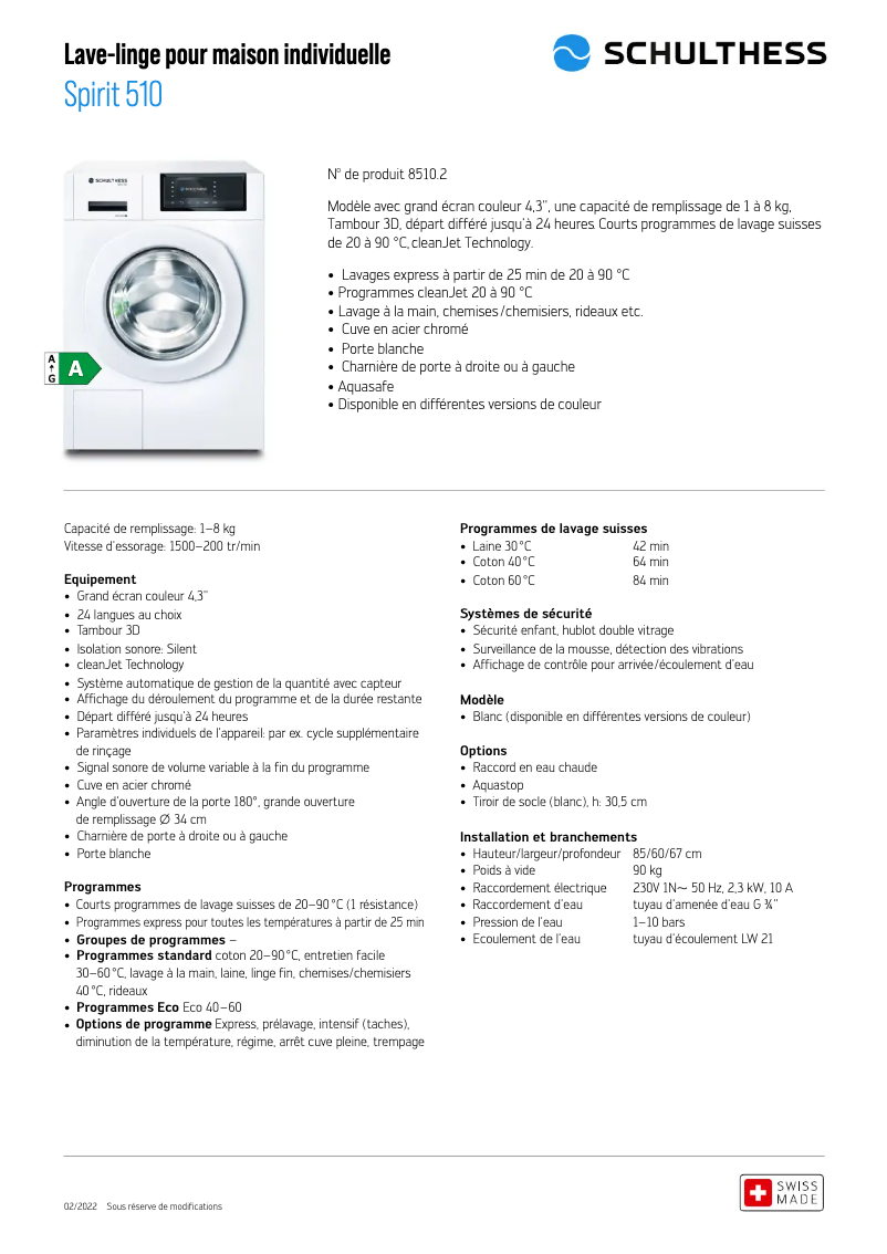 Image de la première page du manuel de l'appareil Spirit 510
