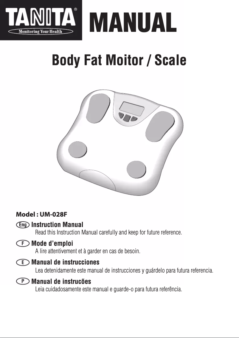 Page 1 de la notice Manuel utilisateur Tanita UM-028F