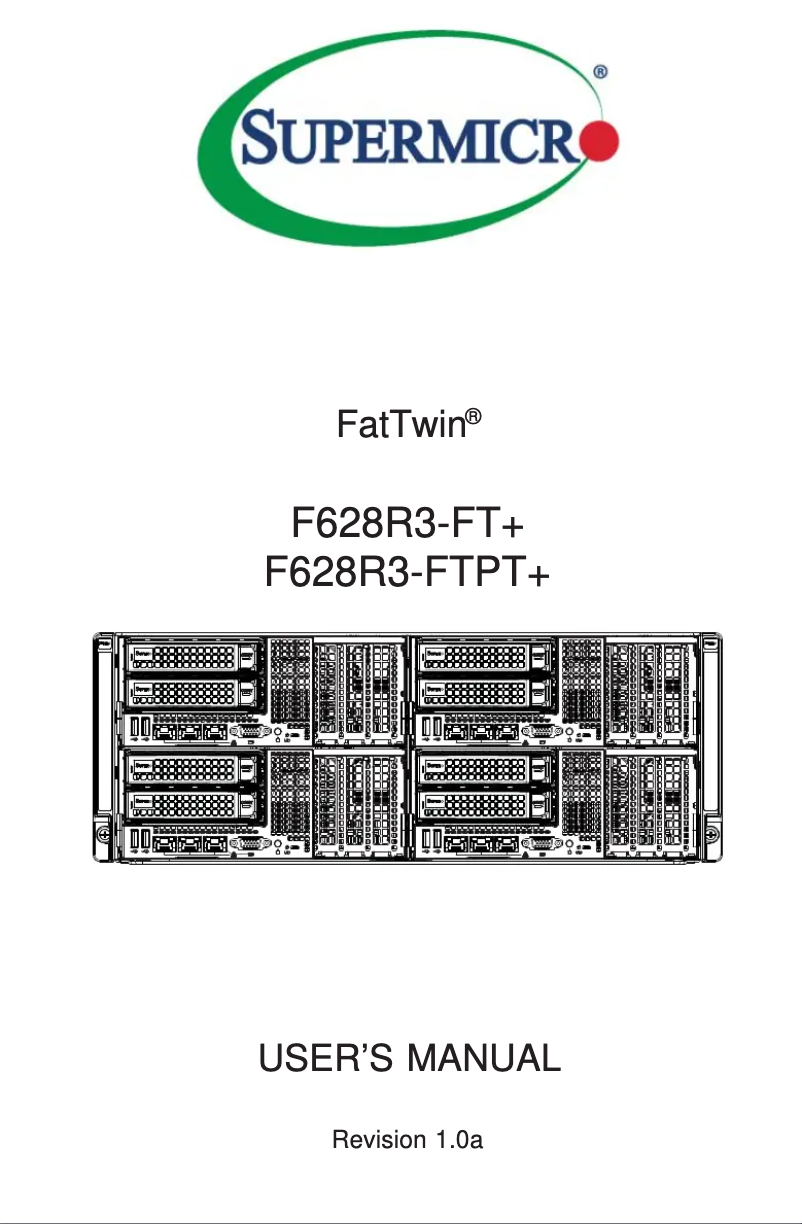Page 1 de la notice Manuel utilisateur Supermicro SuperServer F628R3-FT+