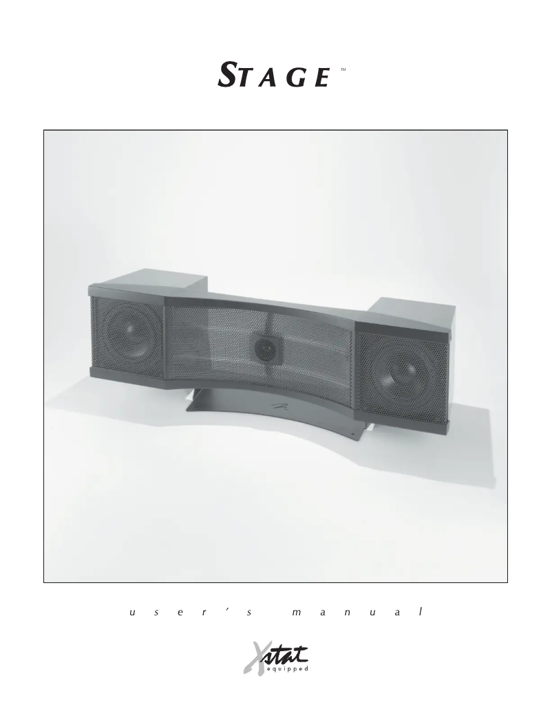 Page 1 de la notice Manuel utilisateur Martin Logan Stage