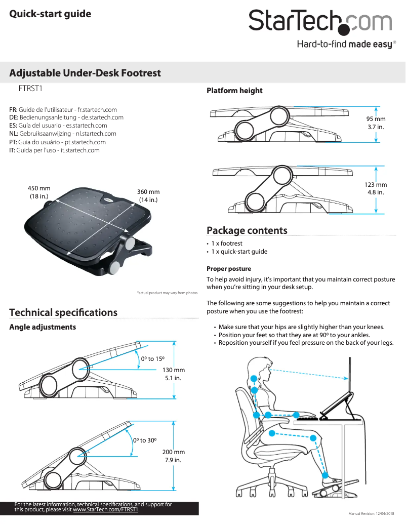Page 1 de la notice Manuel utilisateur StarTech.com FTRST1