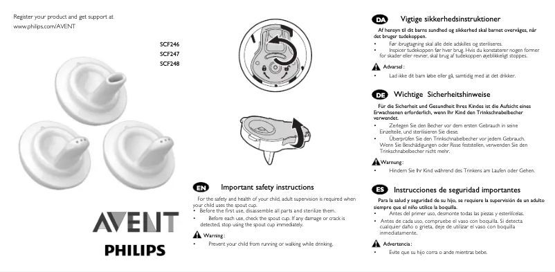 Image de la première page du manuel de l'appareil AVENT SCF248