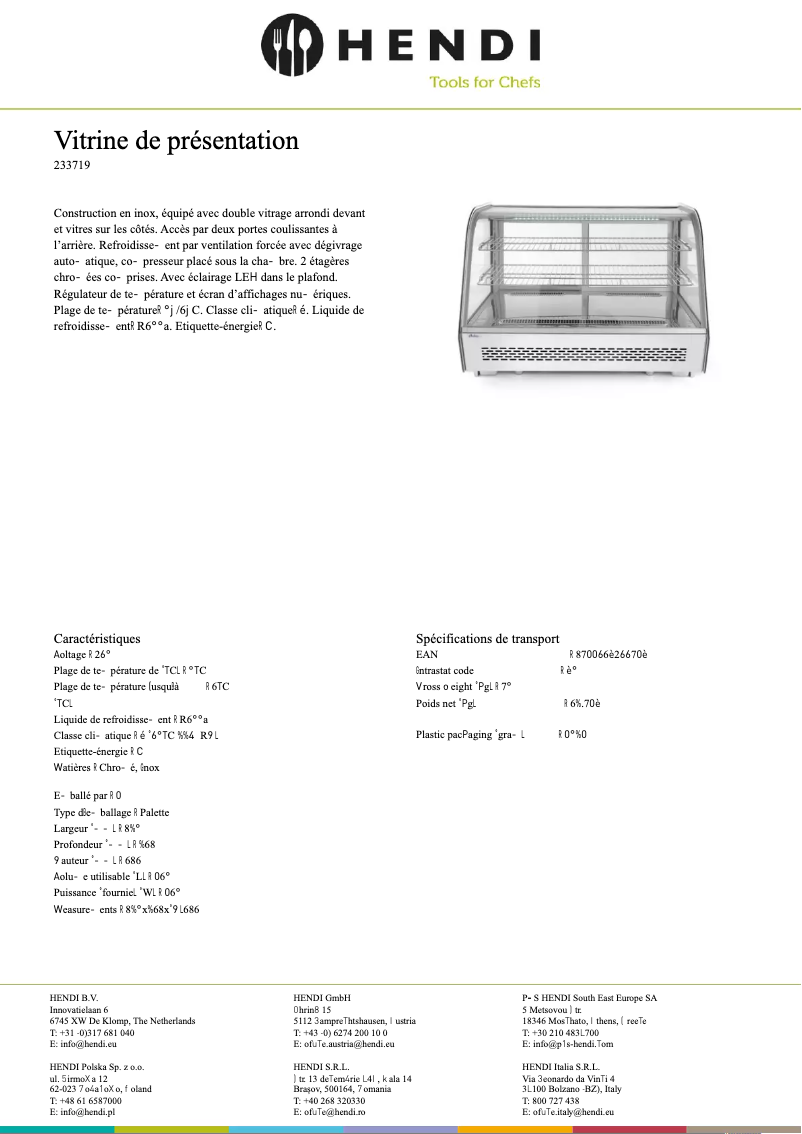 Page 1 de la notice Fiche technique Arktic 233719
