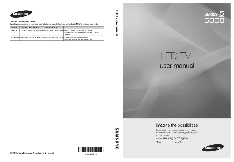 Image de la première page du manuel de l'appareil UN37C5000