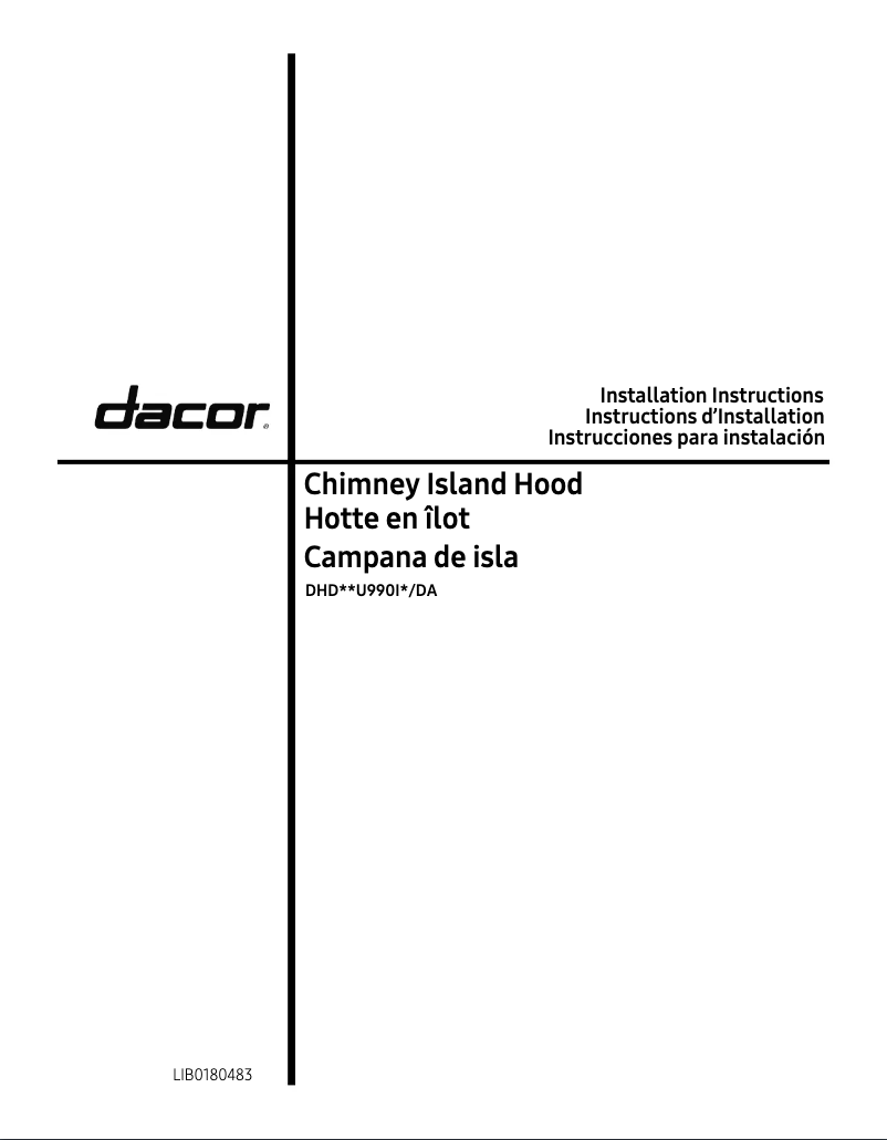 Page 1 de la notice Guide d'installation Dacor DHD54U990IM