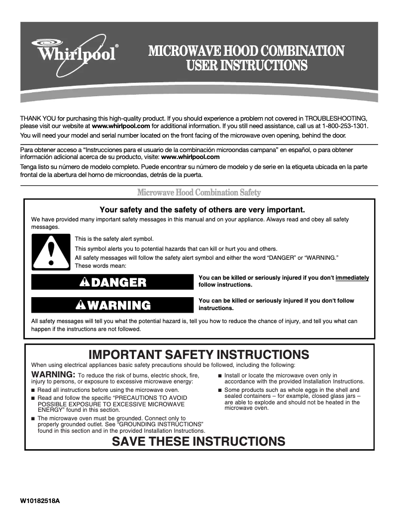 Page 1 de la notice Manuel utilisateur Whirlpool WMH2175XVQ