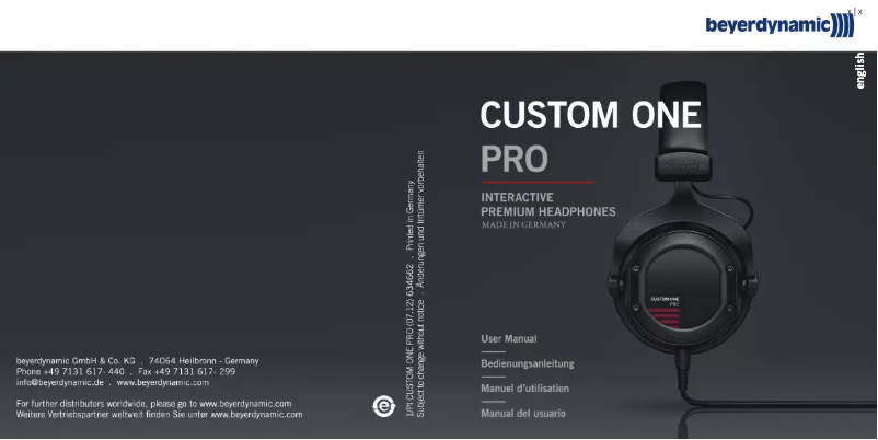 Image de la première page du manuel de l'appareil Custom One Pro Plus