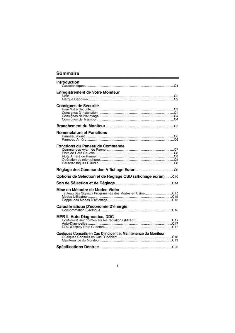 Page n°1 - Manuel utilisateur LG 77M