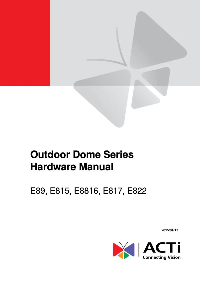 Image de la première page du manuel de l'appareil E822