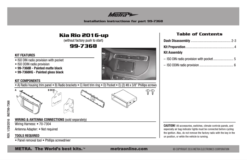 Página 1 del manual Manual de usuario Metra 99-7368HG